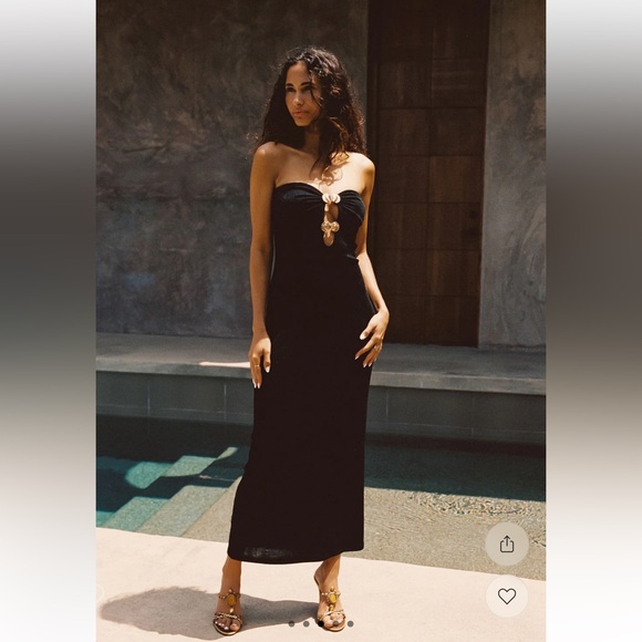 12th Tribe Rayne Black Embellished Tube Dress - Picture 3 of 3